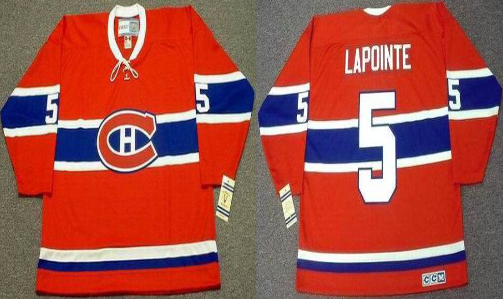 2019 Men Montreal Canadiens #5 Lapointe Red CCM NHL jerseys